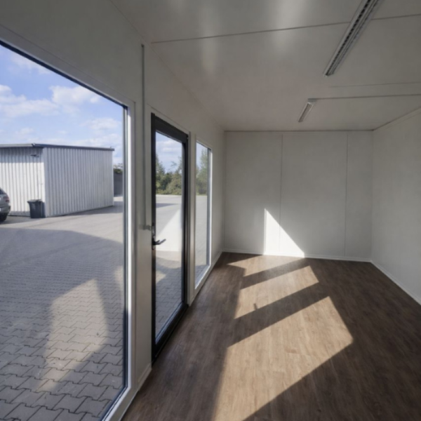 Conteneur bureau de 18 m² avec toilettes Conteneur bureau de 18 m² avec toilettes
